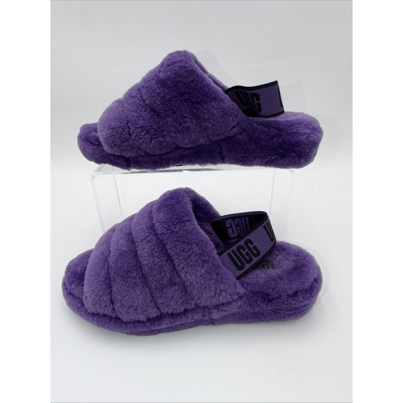 UGG Fluff Yeah  Women's Size 9  Slippers Purple Sandals Fluffy Soft - Picture 2 of 10